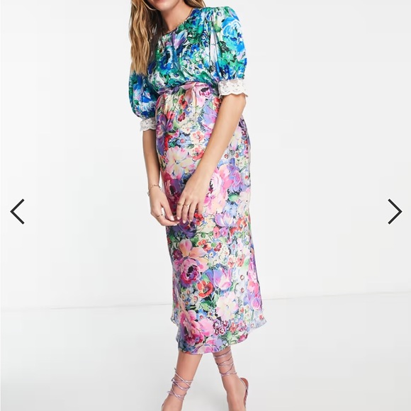 Hope & Ivy floral maternity dress. US size 8 - Picture 3 of 5